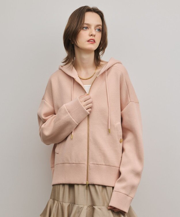 GRACE CONTINENTAL フォルムニットパーカー ピンク