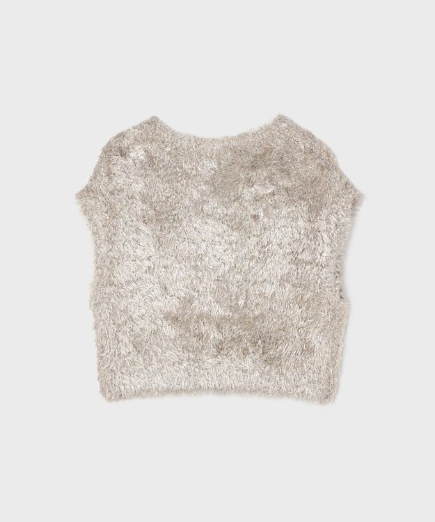 GRACE CONTINENTAL ラメフェザーベスト ベージュ