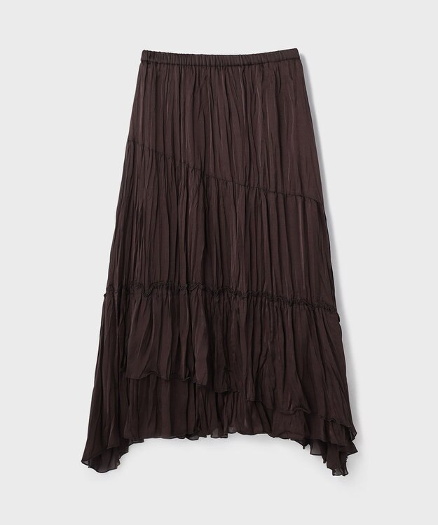GRACE CONTINENTAL ワッシャープリーツスカート ダークブラウン