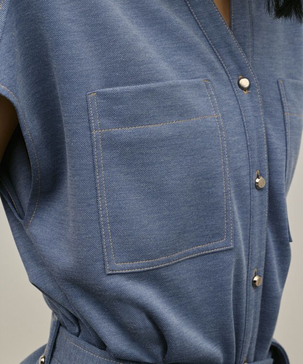 GRACE CONTINENTAL ジャージワークシャツ ブルー