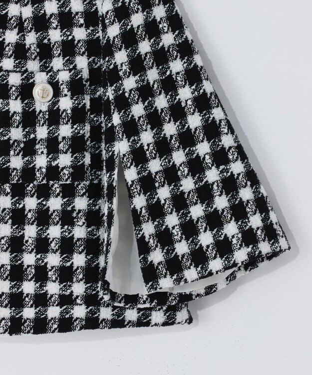 GRACE CONTINENTAL チェックツイードショートジャケット ブラック