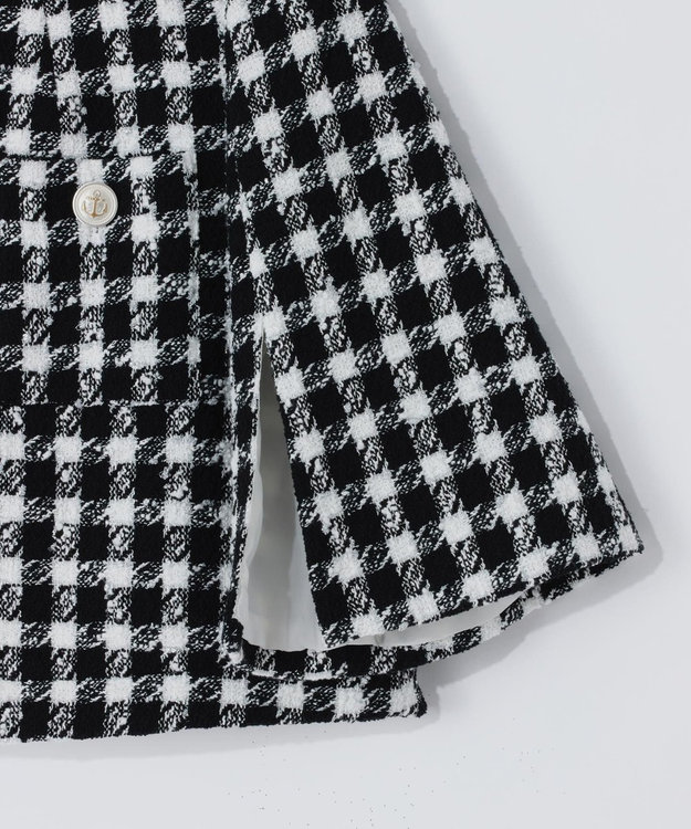 GRACE CONTINENTAL チェックツイードショートジャケット ブラック