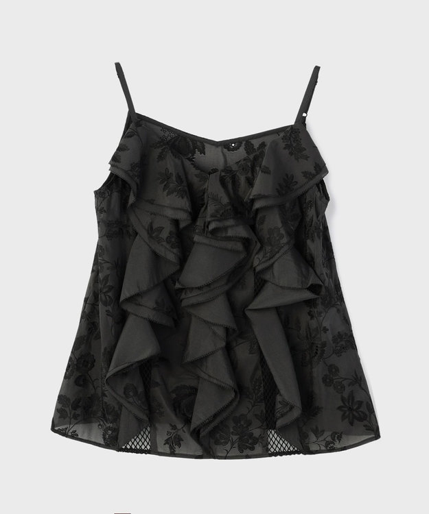 GRACE CONTINENTAL エンブロイダリーキャミブラウス ブラック