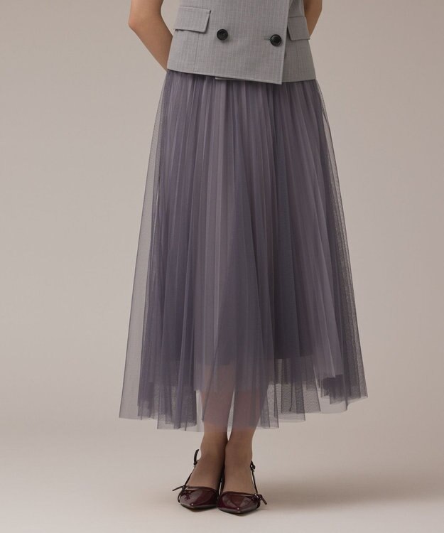 GRACE CONTINENTAL チュールリバーシブルスカート グレー
