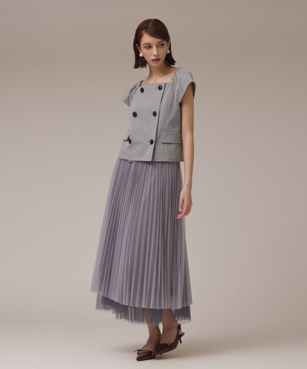 GRACE CONTINENTAL チュールリバーシブルスカート グレー