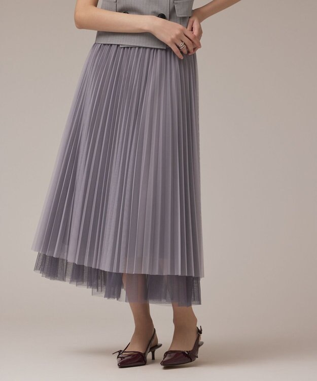 GRACE CONTINENTAL チュールリバーシブルスカート グレー