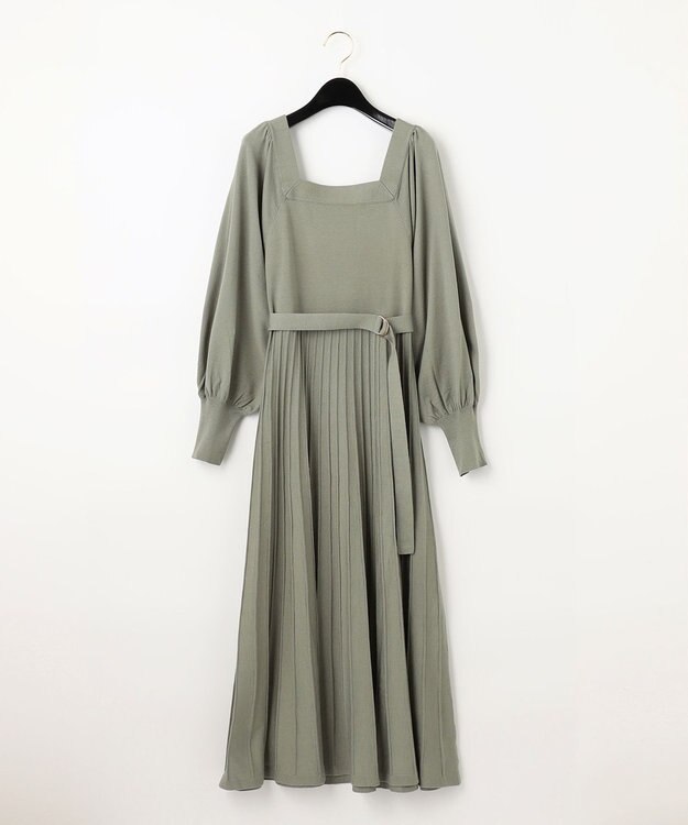 GRACECONTINENTAL ロング ニット プリーツ ワンピース 美品 セール】 ニットプリーツワンピース （ミニ丈・ひざ丈ワンピース