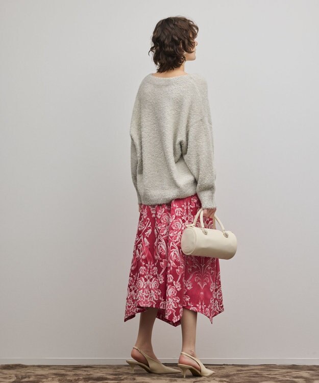 GRACE CONTINENTAL オーナメントジャガードハンカチヘムスカート ピンク