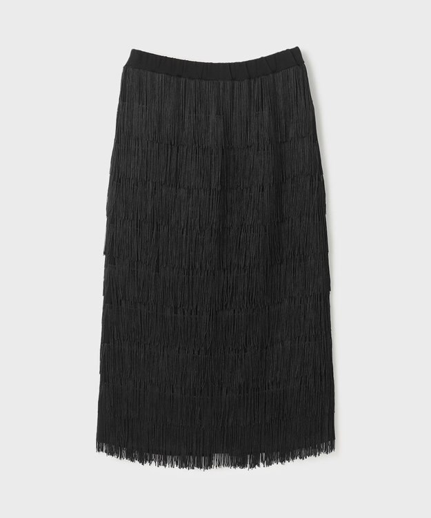 GRACE CONTINENTAL フリンジスカート ブラック