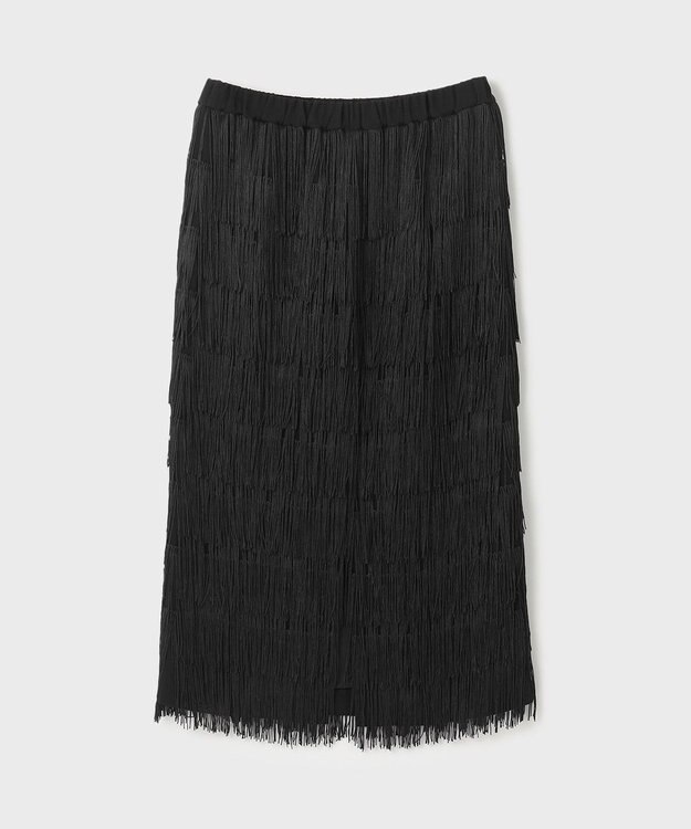 GRACE CONTINENTAL フリンジスカート ブラック