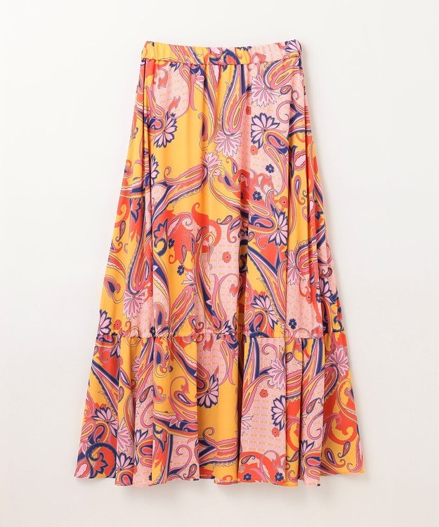 GRACE CONTINENTAL ペイズリープリントギャザスカート オレンジ
