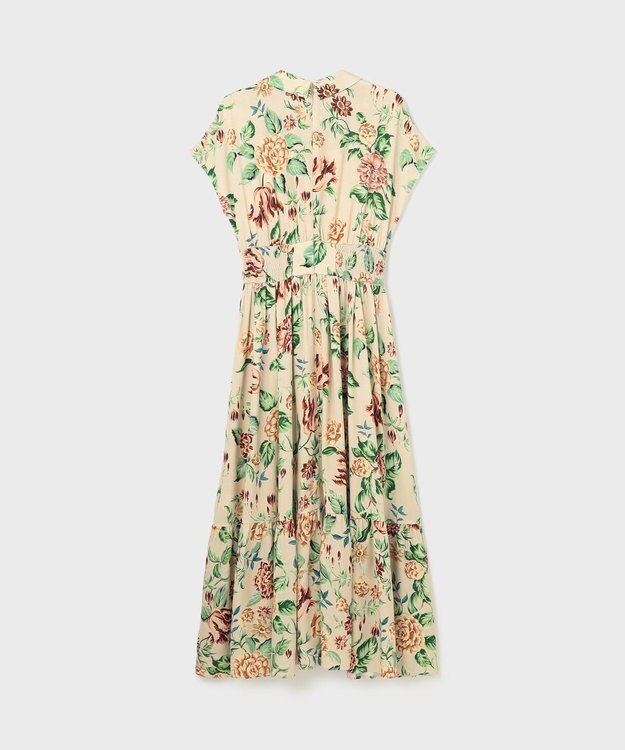 GRACE CONTINENTAL アンティークフラワープリントワンピース ベージュ