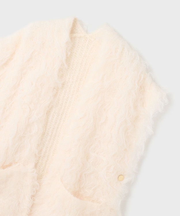 GRACE CONTINENTAL 起毛ニットベスト ホワイト