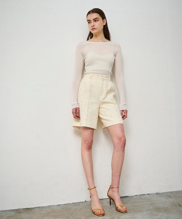 GRACE CONTINENTAL ネオンドットジャガードパンツ キナリ