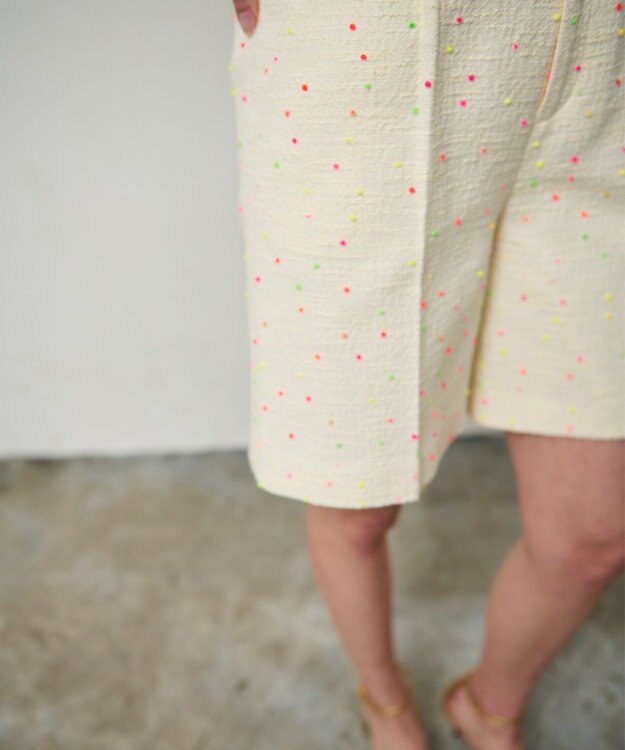 GRACE CONTINENTAL ネオンドットジャガードパンツ キナリ