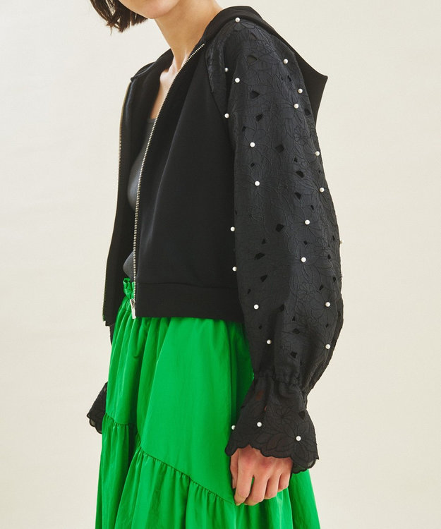Gracecontinental カットワークパフ袖パーカー カットワークパフ袖パーカー / GRACE CONTINENTAL | GRACE