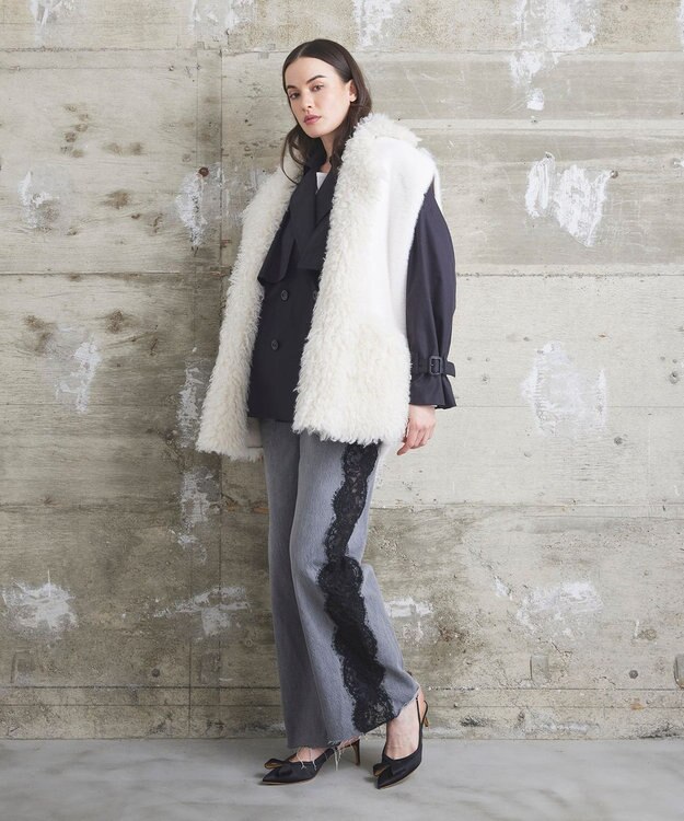 GRACE CONTINENTAL 【LOU ANDREA】フェイクポケットジレ ホワイト