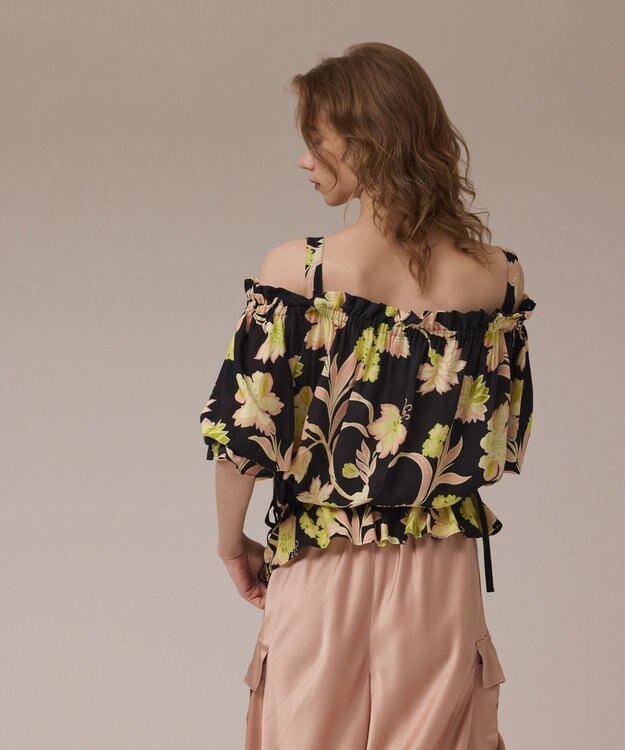 GRACE CONTINENTAL リゾートフラワートップ ブラック