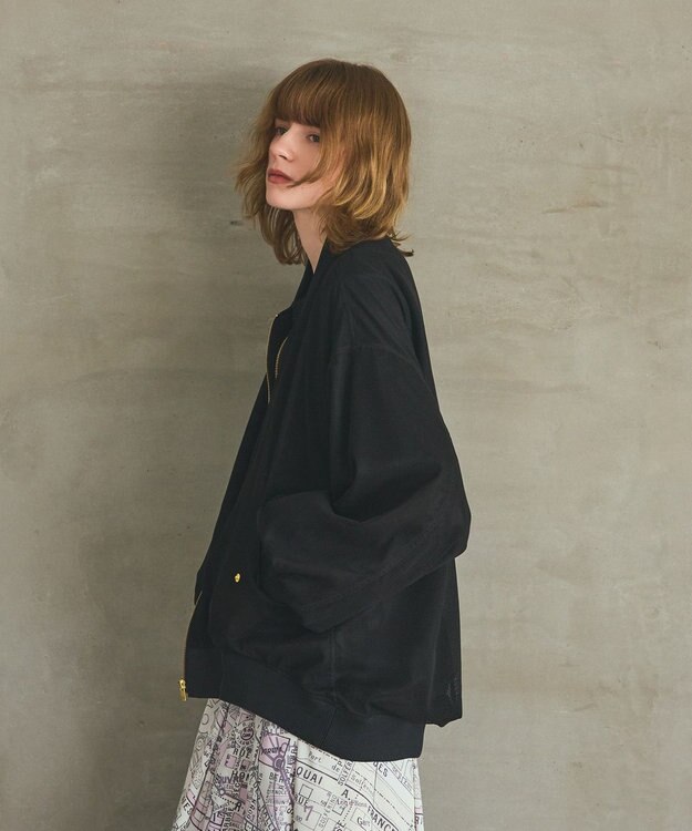 GRACE CONTINENTAL メッシュレイヤードブルゾン ブラック