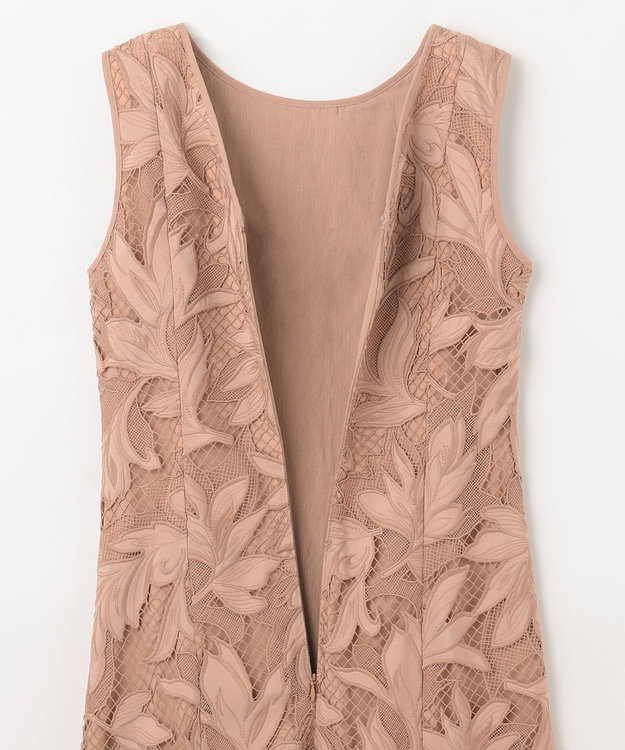 GRACE CONTINENTAL ケミカルリーフドレス ベージュ