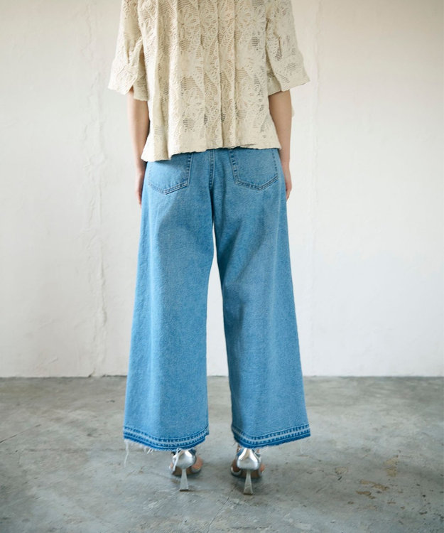 グレースコンチネンタル　ダイアグラム　デニム　パンツ　ホワイト　2022S/S ボックスタックデニムパンツ / GRACE CONTINENTAL | GRACE