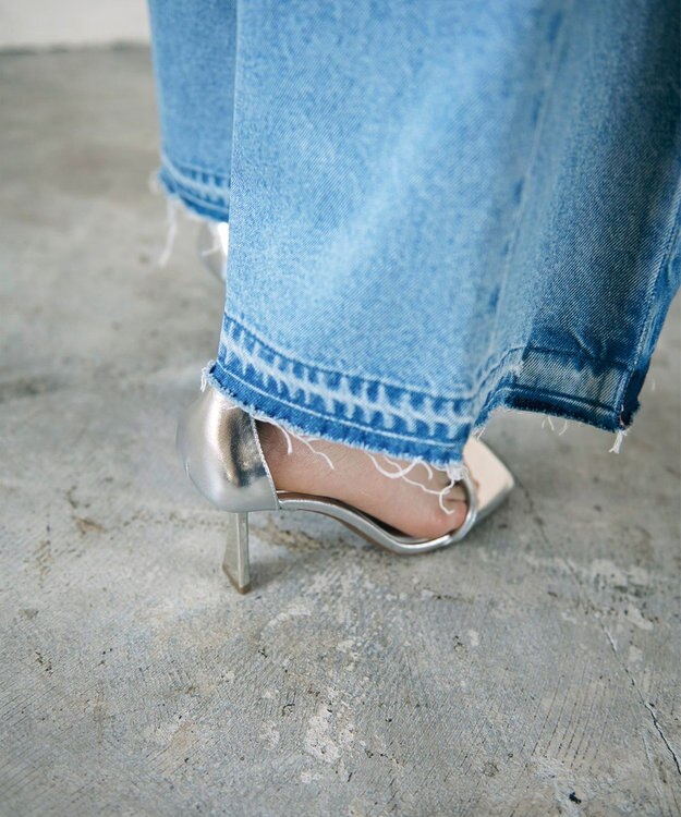 GRACE CONTINENTAL ボックスタックデニムパンツ インディゴ