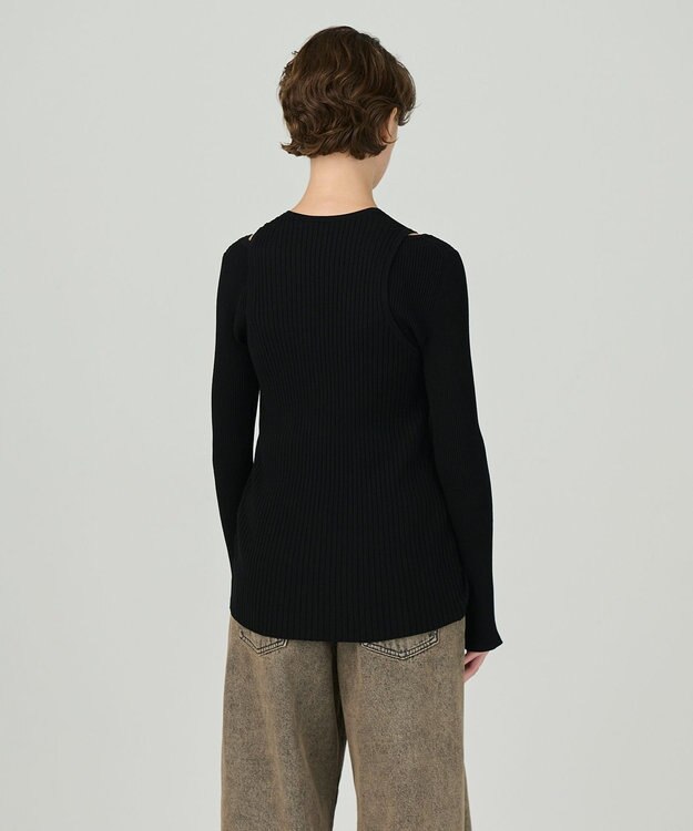 GRACE CONTINENTAL リブニットベスト ブラック