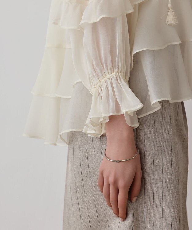 GRACE CONTINENTAL シフォンフレアブラウス キナリ