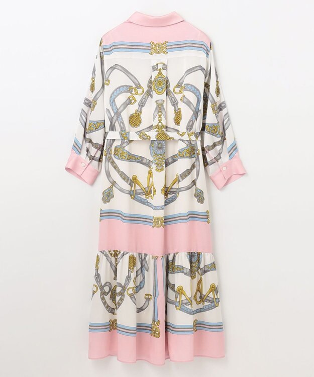 GRACE CONTINENTAL スカーフプリントシャツドレス ピンク