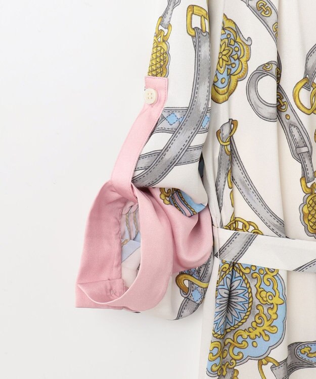 GRACE CONTINENTAL スカーフプリントシャツドレス ピンク