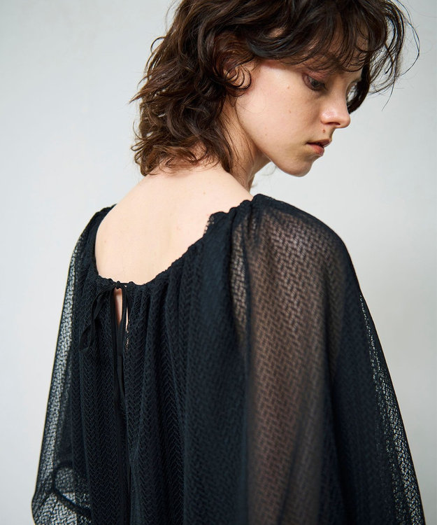 GRACE CONTINENTAL レイヤードチュールトップ ブラック