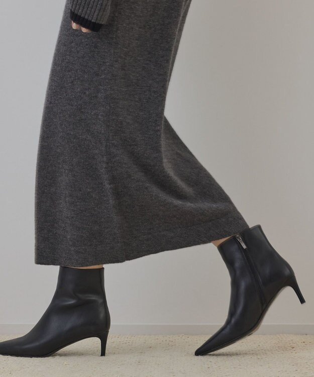 GRACE CONTINENTAL バイカラーオフショルニットワンピース グレー