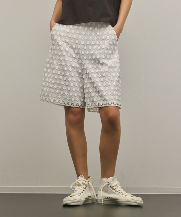 GRACE CONTINENTAL モチーフチュールパンツ ホワイト