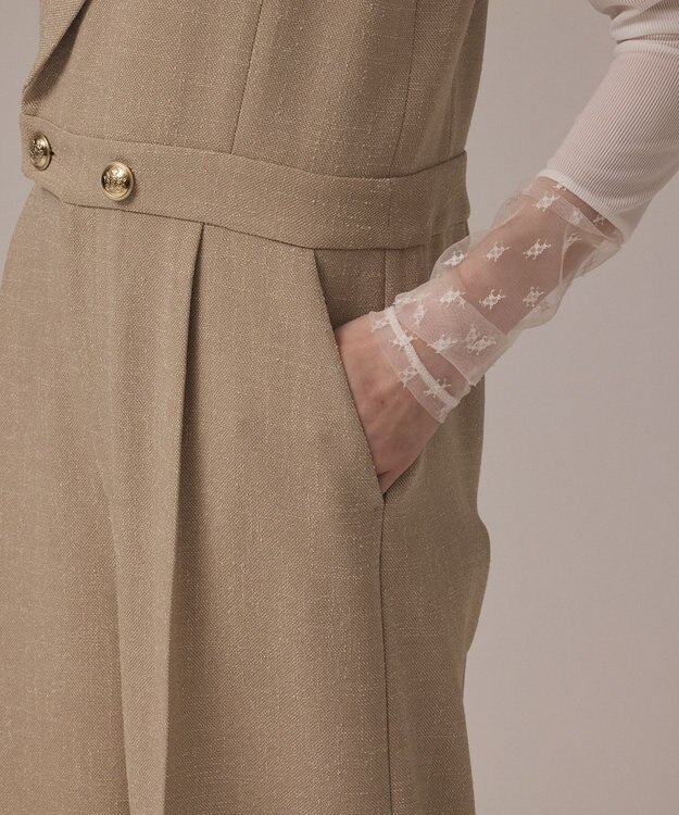 GRACE CONTINENTAL ツイードテーラーサロペット ベージュ