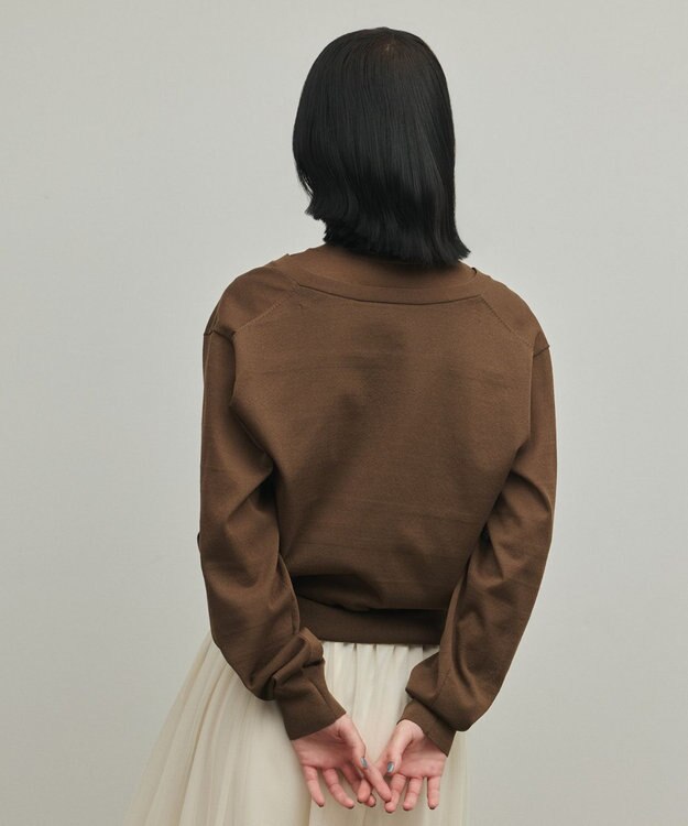 GRACE CONTINENTAL レイヤードニットトップ ブラウン
