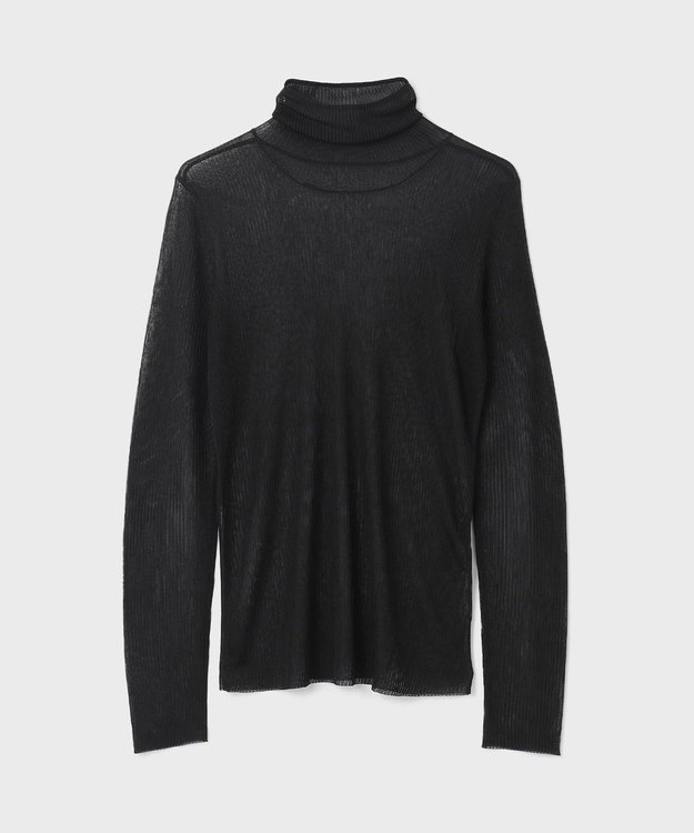 GRACE CONTINENTAL シアーリブタートルトップ ブラック