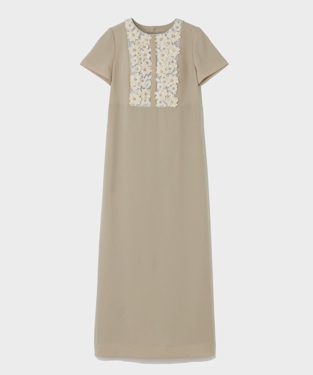 GRACE CONTINENTAL コサージュビジュードレス ベージュ