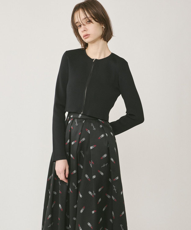 GRACE CONTINENTAL ショートリブニットカーディガン ブラック