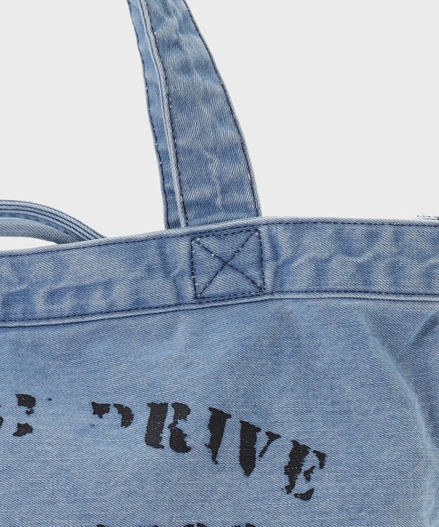 GRACE CONTINENTAL レタードデニムトート ブルー