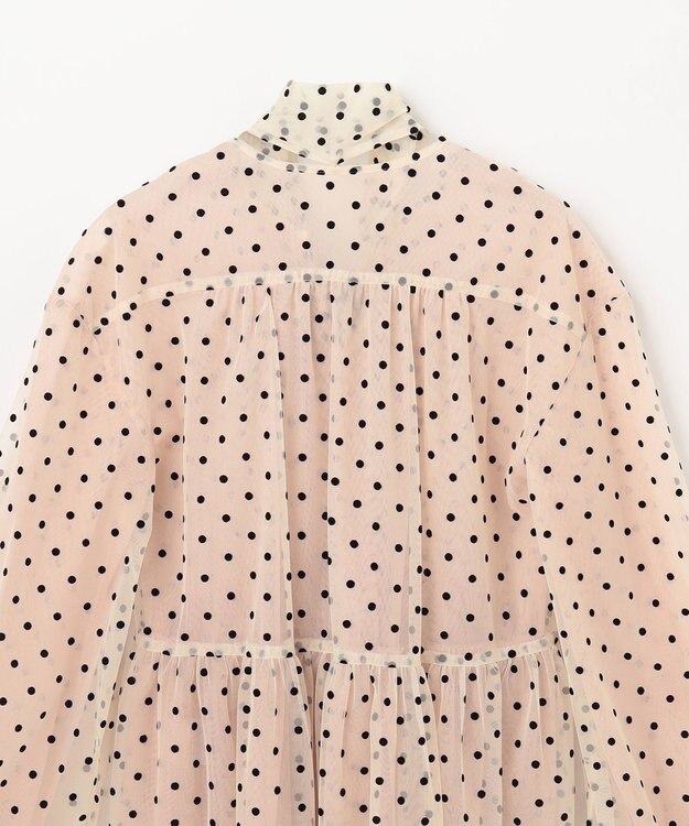 GRACE CONTINENTAL ドットフロッキーチュールトップ キナリ