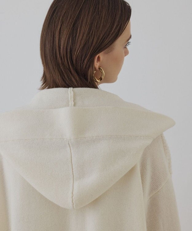 GRACE CONTINENTAL ウールフードニットカーディガン キナリ