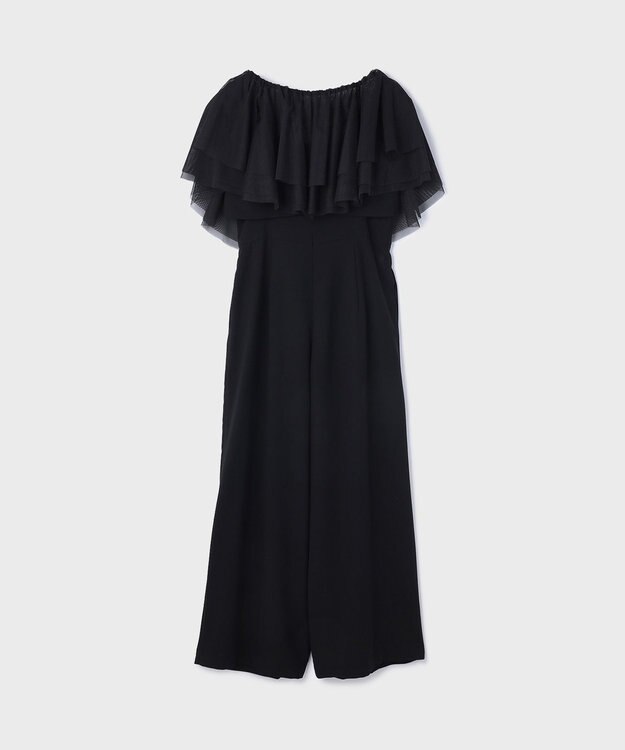 GRACE CONTINENTAL フリルケープサロペット ブラック