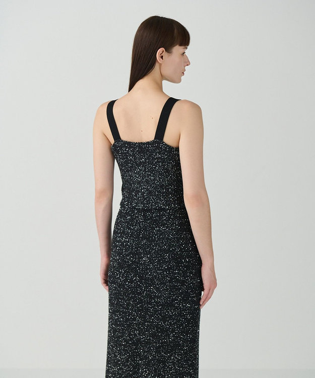 GRACE CONTINENTAL シャイニーニットキャミ ブラック