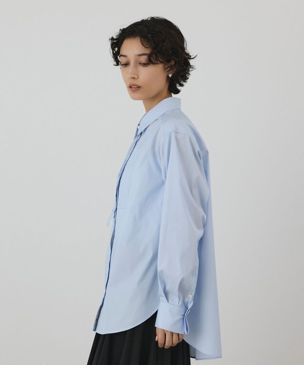 GRACE CONTINENTAL ピンタックドレスシャツ ブルー
