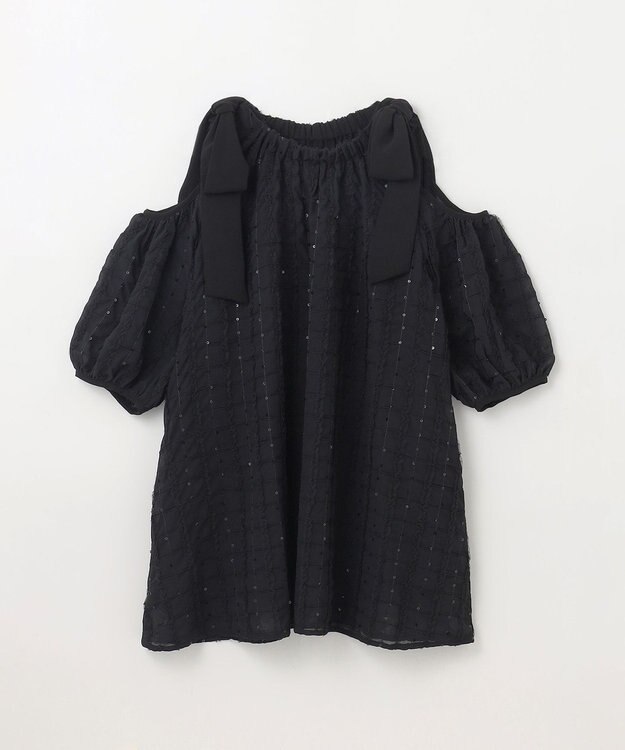 GRACE CONTINENTAL チュールフリルフレアトップ ブラック