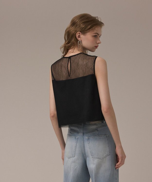 GRACE CONTINENTAL ビーズ刺繍トップ ブラック