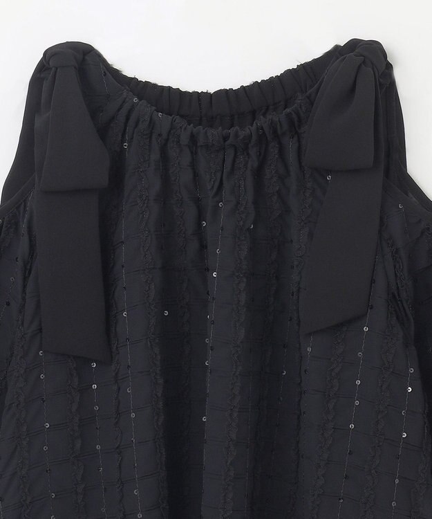GRACE CONTINENTAL チュールフリルフレアトップ ブラック