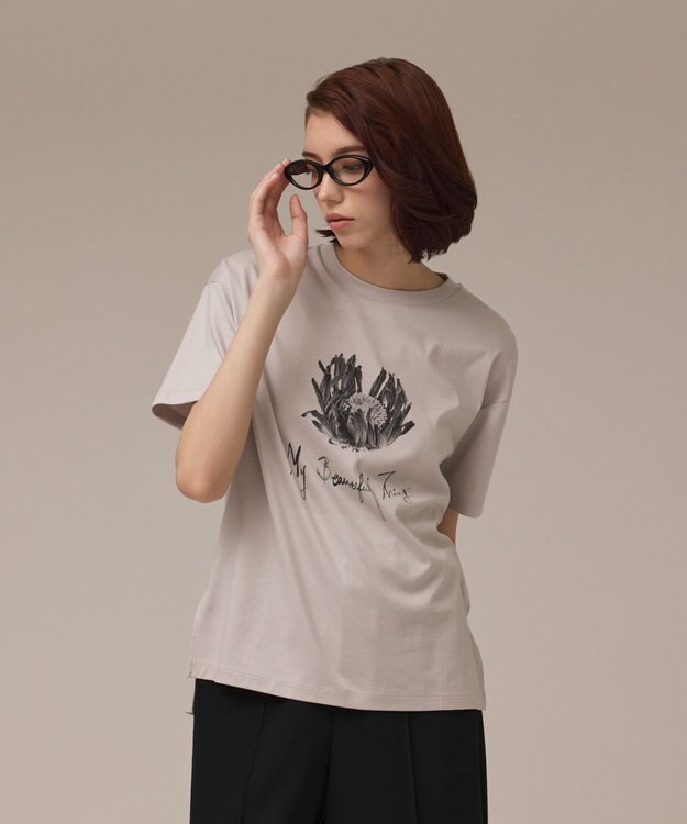 GRACE CONTINENTAL カットフォトTシャツ グレー