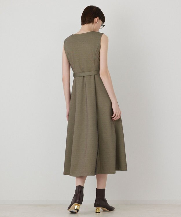 GRACE CONTINENTAL フレア切替カットワンピース ベージュ