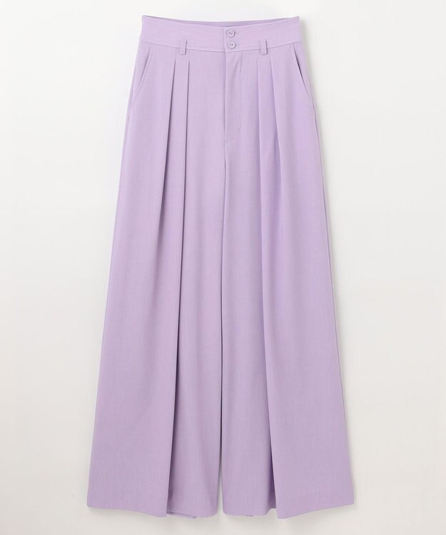 GRACE CONTINENTAL ツータックベルトワイドパンツ ラベンダー